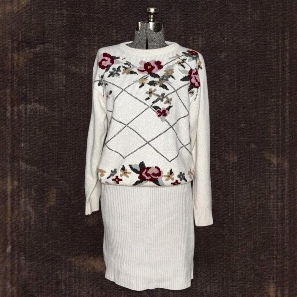 Alfred dunner floral grandma sweater